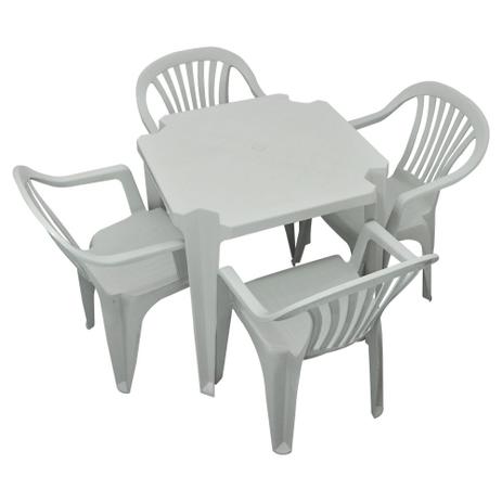 Conjunto Mesa 4 Cadeira Poltrona Branco 3 Jogos Antares Menor preço em Conjunto Mesa 4 Cadeira Poltrona Branco 3 Jogos Antares