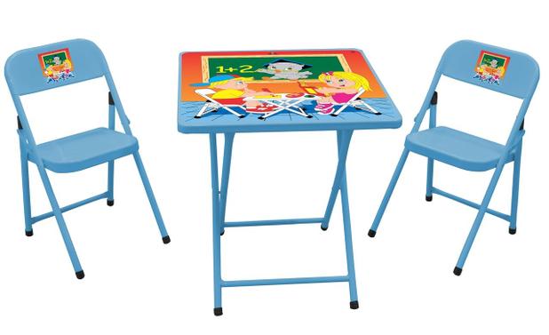 Conjunto Mesa C/ 2 Cadeiras em Aço Infantil Sapeca Escola Azul Bebê Metalmix é boa?