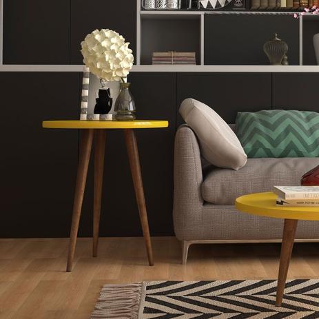 Conjunto Mesa de Centro e Lateral Legs Amarelo - Móveis Patrimar Menor preço em Conjunto Mesa de Centro e Lateral Legs Amarelo - Móveis Patrimar