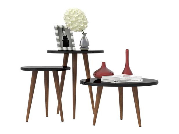 Conjunto Mesa de Centro/Lateral e Apoio Legs Preto - Móveis Patrimar Menor preço em Conjunto Mesa de Centro/Lateral e Apoio Legs Preto - Móveis Patrimar