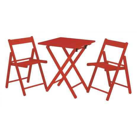 Conjunto Mesa e 2 Cadeiras Dobráveis Aconchego Tramontina Vermelho Menor preço em Conjunto Mesa e 2 Cadeiras Dobráveis Aconchego Tramontina Vermelho