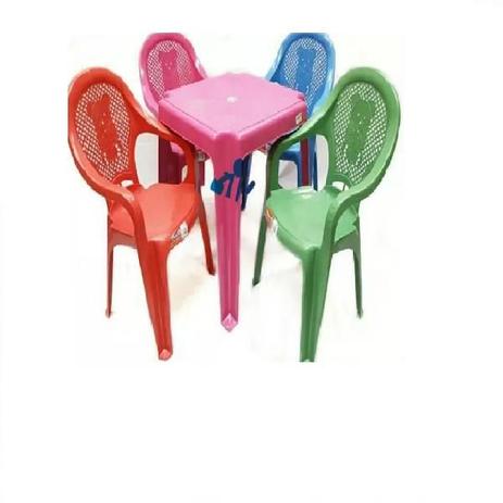Conjunto Mesa E 4 Cadeiras Poltrona Infantil Colorido Kit 05 - Antares Menor preço em Conjunto Mesa E 4 Cadeiras Poltrona Infantil Colorido Kit 05 - Antares