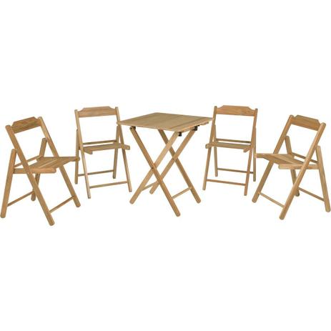 Conjunto Mesa e Cadeiras Teca Beer 5 pcs Incolor - Tramontina Menor preço em Conjunto Mesa e Cadeiras Teca Beer 5 pcs Incolor - Tramontina