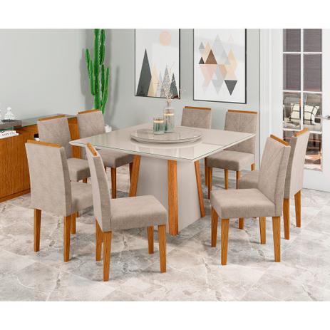 Conjunto Mesa Júlia 1,35 Com 6 Cadeiras Amanda e Tampo Giratório Ype Off White - Megasul - New Ceval Menor preço em Conjunto Mesa Júlia 1,35 Com 6 Cadeiras Amanda e Tampo Giratório Ype Off White - Megasul - New Ceval