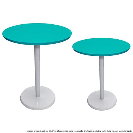 Conjunto Mesa Lateral de Canto Monopé Laqueada Branca e Azul Tiffany - Lubrano decor é ruim? Conjunto Mesa Lateral de Canto Monopé Laqueada Branca e Azul Tiffany - Lubrano decor é boa?
