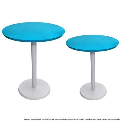Conjunto Mesa Lateral de Canto Monopé Laqueada Branca e Azul Turquesa - Lubrano decor é ruim? Conjunto Mesa Lateral de Canto Monopé Laqueada Branca e Azul Turquesa - Lubrano decor é boa?