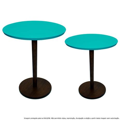 Conjunto Mesa Lateral de Canto Monopé Laqueada Tabaco e Azul Tiffany - Lubrano decor é ruim? Conjunto Mesa Lateral de Canto Monopé Laqueada Tabaco e Azul Tiffany - Lubrano decor é boa?