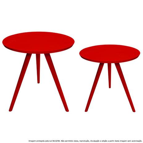 Conjunto Mesa Lateral de Canto Tripé Laqueada Vermelha - Lubrano decor é ruim? Conjunto Mesa Lateral de Canto Tripé Laqueada Vermelha - Lubrano decor é boa?