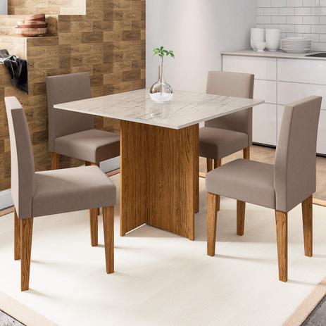 Conjunto Mesa Mariana 4 Cadeiras New Ceval - New ceval móveis Menor preço em Conjunto Mesa Mariana 4 Cadeiras New Ceval - New ceval móveis