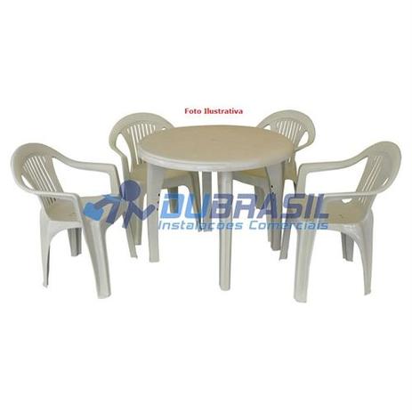 Conjunto Mesa Redonda Com 4 Cadeiras Poltrona Antares Branco é boa?