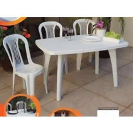 Conjunto Mesa Retangular E 4 Cadeiras Bistro Plastico Branco - Antares é boa?
