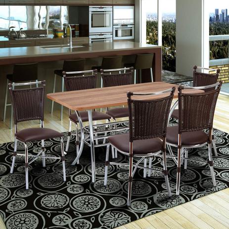 wallpapers Cadeiras Para Cozinha Magazine Luiza conjunto mesa retangular em mdp e 6 cadeiras 1892 cozinha fil moveis tabaco