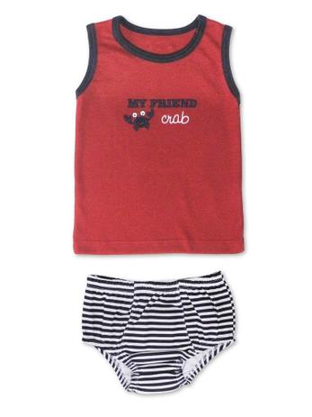 Conjunto Mini Baby 2 peças Regata e Tapa Fralda Vermelho Menor preço em Conjunto Mini Baby 2 peças Regata e Tapa Fralda Vermelho