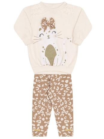 Conjunto Molekada 2 peças Blusão e Legging Gatinha Natural Menor preço em Conjunto Molekada 2 peças Blusão e Legging Gatinha Natural
