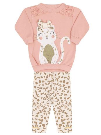 Conjunto Molekada 2 peças Blusão e Legging Gatinha Rosa Menor preço em Conjunto Molekada 2 peças Blusão e Legging Gatinha Rosa