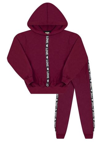 Conjunto Molekada Moletom 2 peças Blusão Capuz e Calça Bordo Menor preço em Conjunto Molekada Moletom 2 peças Blusão Capuz e Calça Bordo