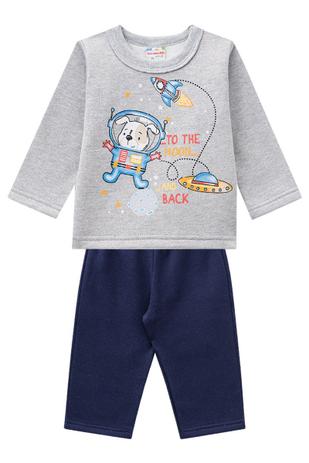 Conjunto Moletom Bebê Menino Mescla - Brandili Menor preço em Conjunto Moletom Bebê Menino Mescla - Brandili