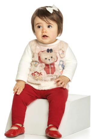Conjunto Moletom e Legging Bebê Menina Natural - Elian Menor preço em Conjunto Moletom e Legging Bebê Menina Natural - Elian