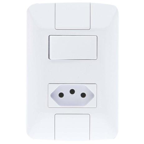 Conjunto Montado Aria 4x2 1 Interruptor simples 6A + 1 Tomada 10A 250V Tramontina Menor preço em Conjunto Montado Aria 4x2 1 Interruptor simples 6A + 1 Tomada 10A 250V Tramontina