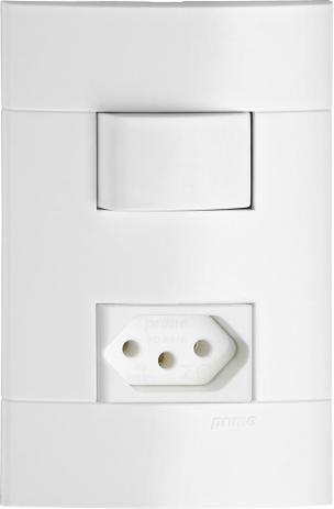Conjunto montado de 1 interruptor simples e tomada 2p t 10A 250V branco Lunare Schneider Menor preço em Conjunto montado de 1 interruptor simples e tomada 2p t 10A 250V branco Lunare Schneider
