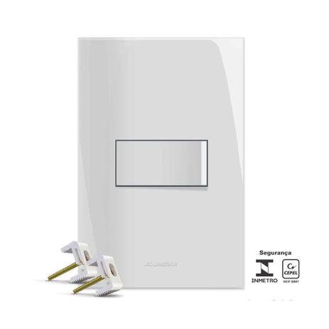 Conjunto montado de interruptor 4x2 simples com placa branco Inova Alumbra Menor preço em Conjunto montado de interruptor 4x2 simples com placa branco Inova Alumbra