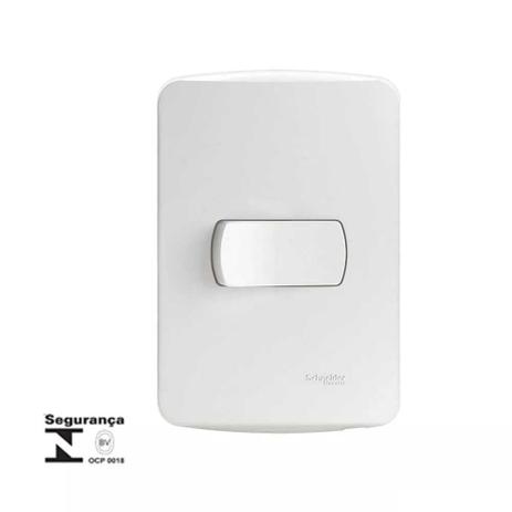 Conjunto montado de interruptor simples 10A com placa 250V branco Miluz Schneider Menor preço em Conjunto montado de interruptor simples 10A com placa 250V branco Miluz Schneider