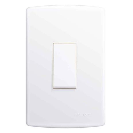 Conjunto montado de interruptor simples com placa branco Siena Alumbra Menor preço em Conjunto montado de interruptor simples com placa branco Siena Alumbra