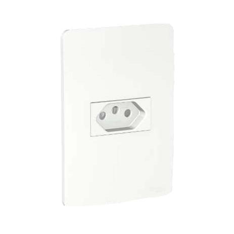 Conjunto montado de tomada 20A 2P T 250V branco Schneider Menor preço em Conjunto montado de tomada 20A 2P T 250V branco Schneider