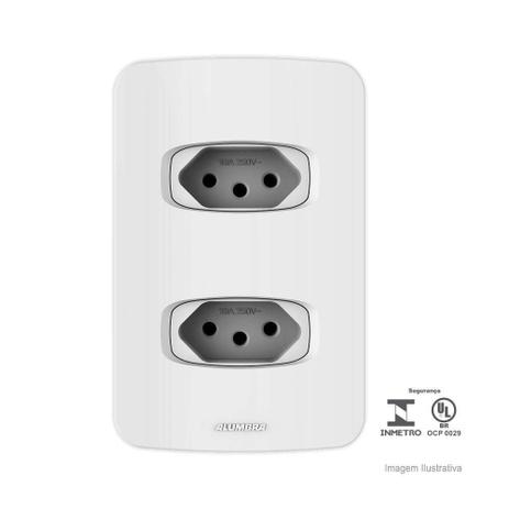 Conjunto Montado Gracia 4x2 2 Tomadas 10A 250V Alumbra Menor preço em Conjunto Montado Gracia 4x2 2 Tomadas 10A 250V Alumbra