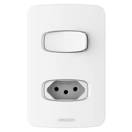 Conjunto Montado Gracia 4x2 Interruptor Simples + Tomada 20a Alumbra Menor preço em Conjunto Montado Gracia 4x2 Interruptor Simples + Tomada 20a Alumbra