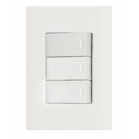 Conjunto Montado Liz 4x2 3 Interruptores Simples 10A 250V Tramontina - Lcg eletro Menor preço em Conjunto Montado Liz 4x2 3 Interruptores Simples 10A 250V Tramontina - Lcg eletro