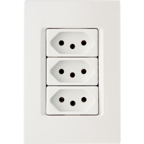 Conjunto Montado Liz 4x2 3 Tomadas NBR 14136 20A 250V Tramontina - Lcg eletro Menor preço em Conjunto Montado Liz 4x2 3 Tomadas NBR 14136 20A 250V Tramontina - Lcg eletro