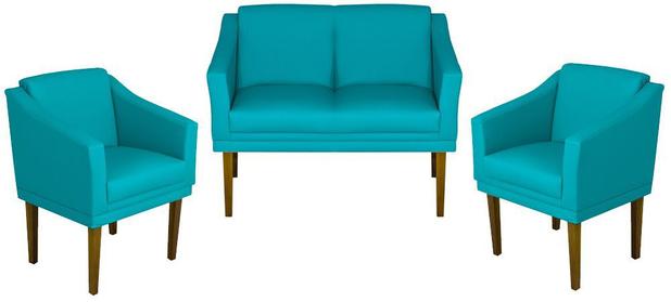 Conjunto Namoradeira Sofá + Duas Poltrona Decoração Gran Diego - Sued Turquesa - Nanda Decor é boa?