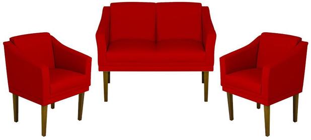 Conjunto Namoradeira Sofá + Duas Poltrona Decoração Gran Diego - Sued Vermelho - Nanda Decor é ruim? Conjunto Namoradeira Sofá + Duas Poltrona Decoração Gran Diego - Sued Vermelho - Nanda Decor é boa?