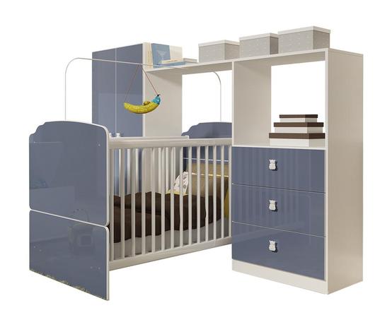 Conjunto Nninar Roupeiro e Berço Mini Cama Azul - Completa Móveis Menor preço em Conjunto Nninar Roupeiro e Berço Mini Cama Azul - Completa Móveis