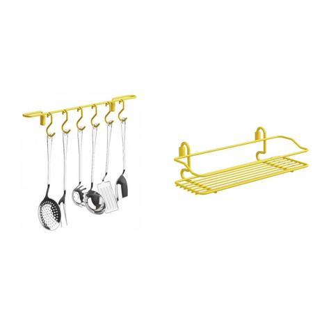 Conjunto Organizador Parede e Barra com 6 Ganchos MadeiraMadeira 424460 - Domo house Menor preço em Conjunto Organizador Parede e Barra com 6 Ganchos MadeiraMadeira 424460 - Domo house