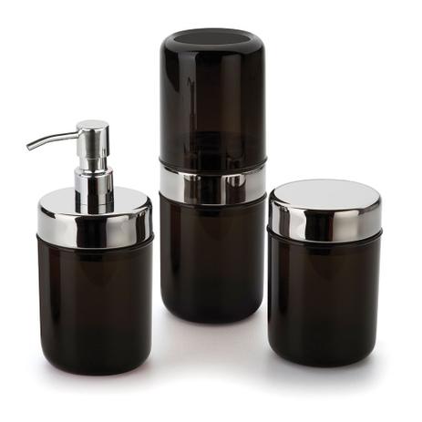 Conjunto p/ Banheiro Lavabo 3 pcs Acquaset Ônix Forma Menor preço em Conjunto p/ Banheiro Lavabo 3 pcs Acquaset Ônix Forma