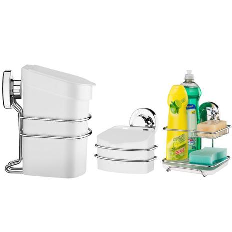 Conjunto P/ Cozinha Suportes Organizadores Fixação Ventosa - Future Menor preço em Conjunto P/ Cozinha Suportes Organizadores Fixação Ventosa - Future