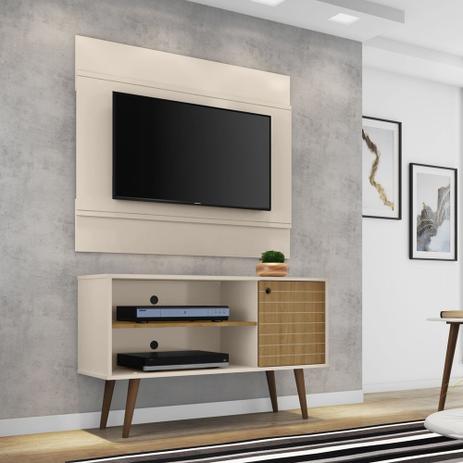 Conjunto Painel Tv Bali Com Rack Jade Cor Off White/Cinamomo - Moveis bechara Menor preço em Conjunto Painel Tv Bali Com Rack Jade Cor Off White/Cinamomo - Moveis bechara