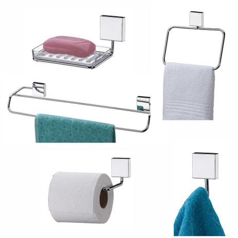 Conjunto Para Banheiro 5 peças Fixação Por Parafuso - Inox - Future Menor preço em Conjunto Para Banheiro 5 peças Fixação Por Parafuso - Inox - Future