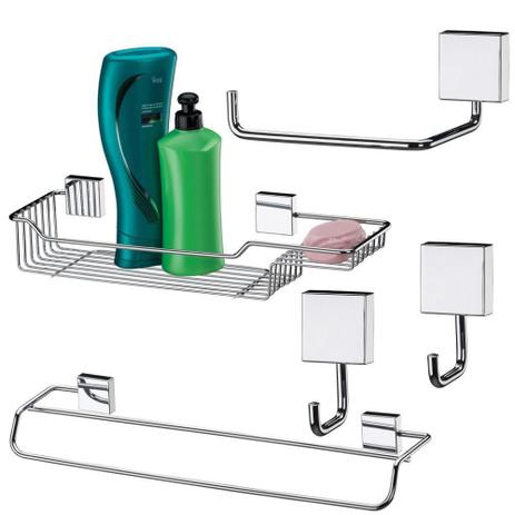 Conjunto Para Banheiro Aço Inox Com 5 Peças - Future Menor preço em Conjunto Para Banheiro Aço Inox Com 5 Peças - Future