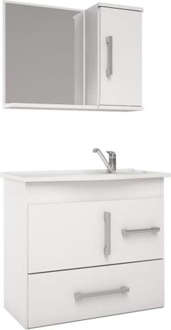 Conjunto para Banheiro Fortaleza com 2 Portas e 2 Gavetas Branco - Mgm móveis Menor preço em Conjunto para Banheiro Fortaleza com 2 Portas e 2 Gavetas Branco - Mgm móveis