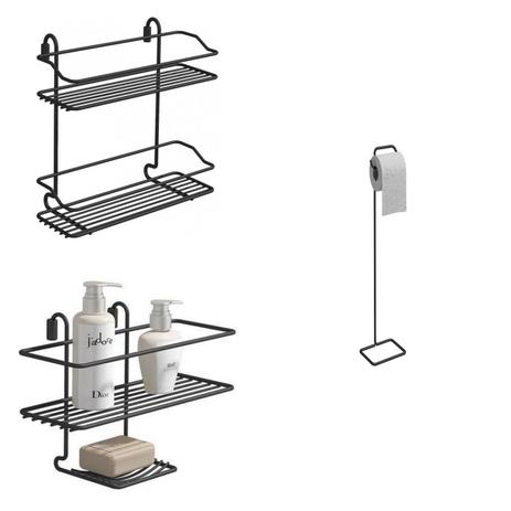 Conjunto para Banheiro MadeiraMadeira com 2 Suportes de Parede e Papeleira 424601 - Domo house Menor preço em Conjunto para Banheiro MadeiraMadeira com 2 Suportes de Parede e Papeleira 424601 - Domo house