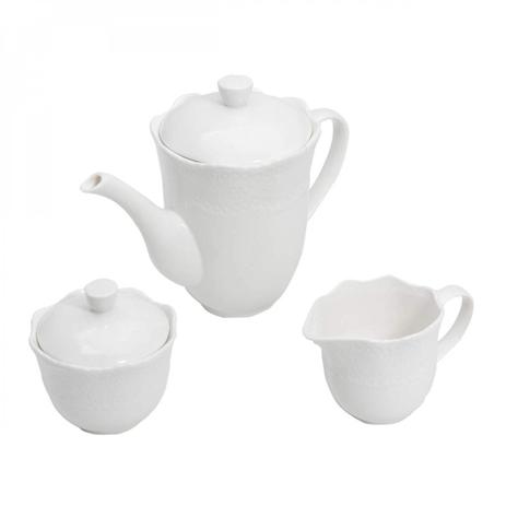 Conjunto para Café Porcelana 1 Bule 1 Leiteira 1 Açucareiro Princess Lyor Branco Menor preço em Conjunto para Café Porcelana 1 Bule 1 Leiteira 1 Açucareiro Princess Lyor Branco