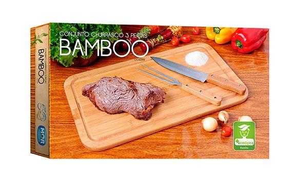 Conjunto para Churrasco 3 peças Bamboo - Mor Menor preço em Conjunto para Churrasco 3 peças Bamboo - Mor