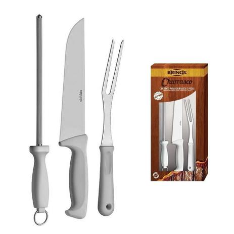 Conjunto para churrasco 3 peças precision brinox 2554/102 Menor preço em Conjunto para churrasco 3 peças precision brinox 2554/102