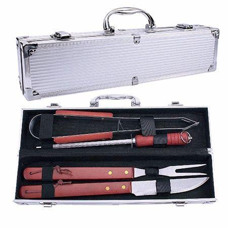 Conjunto para Churrasco Cabo de Madeira com Maleta 5PÇS Mimo STYLE 5512 AC1504 Menor preço em Conjunto para Churrasco Cabo de Madeira com Maleta 5PÇS Mimo STYLE 5512 AC1504