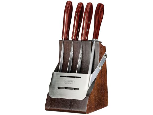 Conjunto para Churrasco com Cepo com Suporte - 5 Peças Tramontina Polywood 21198/768 Menor preço em Conjunto para Churrasco com Cepo com Suporte - 5 Peças Tramontina Polywood 21198/768