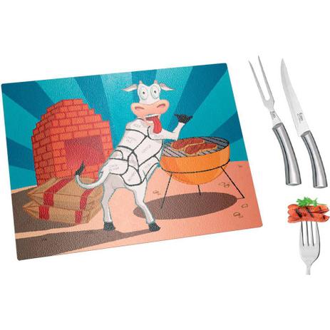 Conjunto para Churrasco com Tábua de Vidro 3 Peças - Euro é boa?