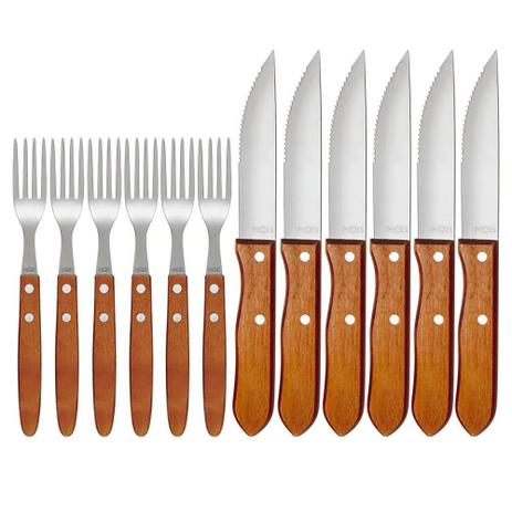 Conjunto para Churrasco Mor Garfo e Faca 12 Peças - Ref.3931 Menor preço em Conjunto para Churrasco Mor Garfo e Faca 12 Peças - Ref.3931